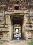 Inspecting the ruins, Hampi