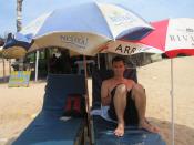 Writing at the beach, Calangute