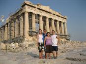 Joylani, Matt, Jackie, and Alex at the Parthenon